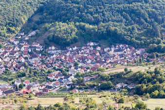 Aerial view of District Oberlauda in Lauda-Königshofen in the state Baden-Wuerttemberg, Germany