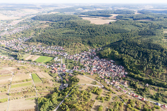 District Oberlauda in Lauda-Königshofen in the state Baden-Wuerttemberg, Germany from above