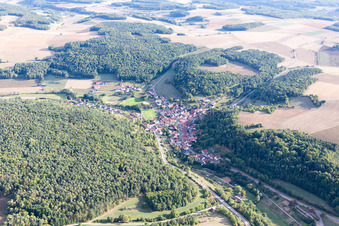 Aerial photograpy of District Kupprichhausen in Boxberg in the state Baden-Wuerttemberg, Germany