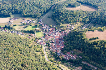 Oblique view of District Kupprichhausen in Boxberg in the state Baden-Wuerttemberg, Germany