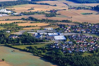Daimlerstrasse industrial area with AZO GmbH & Co. KG in Osterburken in the state Baden-Wuerttemberg, Germany