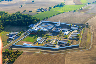 Aerial view of Correctional facility Correctional facility Adelsheim in Adelsheim in the state Baden-Wuerttemberg, Germany