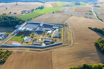 Aerial photograpy of Correctional facility Correctional facility Adelsheim in Adelsheim in the state Baden-Wuerttemberg, Germany