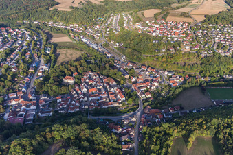 Town View of the streets and houses of the residential areas in Adelsheim in the state Baden-Wurttemberg, Germany