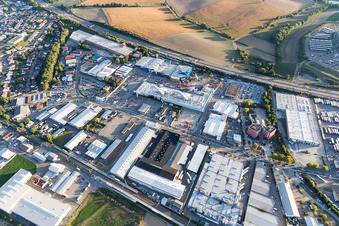 Technology Museum in the district Steinsfurt in Sinsheim in the state Baden-Wuerttemberg, Germany from above
