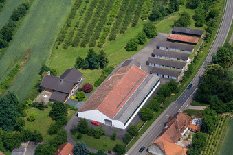 Aerial view of Main Street in Hergersweiler in the state Rhineland-Palatinate, Germany