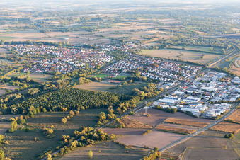 Aerial photograpy of District Ubstadt in Ubstadt-Weiher in the state Baden-Wuerttemberg, Germany