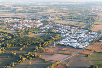 Oblique view of District Ubstadt in Ubstadt-Weiher in the state Baden-Wuerttemberg, Germany