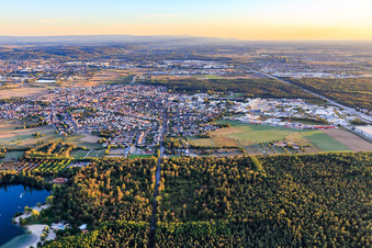 View of the town from the north in Forst in the state Baden-Wuerttemberg, Germany