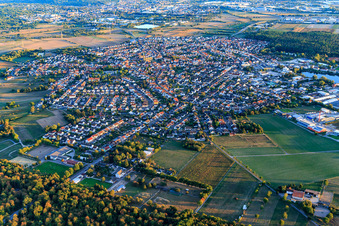 Overview of the town from the north in Forst in the state Baden-Wuerttemberg, Germany