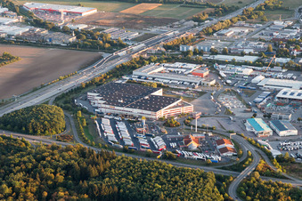 Mixed concrete and building materials factory of Schneider Betonfertigteilewerk GmbH in Huttenheim in the state Baden-Wurttemberg, Germany