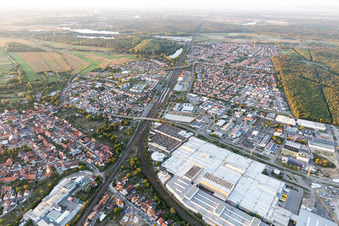 Bird's eye view of SEW-EURODRIVE GmbH & Co. KG in the district Graben in Graben-Neudorf in the state Baden-Wuerttemberg, Germany