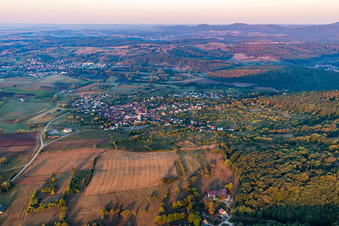Gœrsdorf in the state Bas-Rhin, France from above