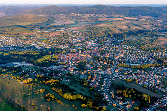 Town View of the streets and houses of the residential areas in Reichshoffen in Grand Est, France