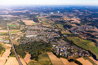 View of the streets and houses in the residential areas in the district Limbach in Kirkel in the state Saarland, Germany