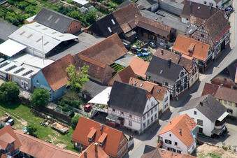 Main street from the northeast in Winden in the state Rhineland-Palatinate, Germany