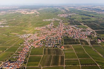 Maikammer in the state Rhineland-Palatinate, Germany from the plane