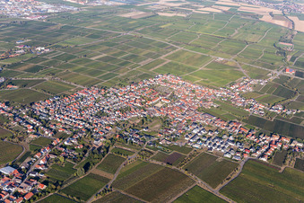 District Diedesfeld in Neustadt an der Weinstraße in the state Rhineland-Palatinate, Germany seen from a drone