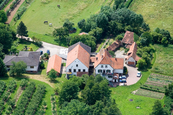Aerial photograpy of Mill on the Erlenbach in Winden in the state Rhineland-Palatinate, Germany