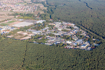 Aerial view of Industrial Area South in Haßloch in the state Rhineland-Palatinate, Germany