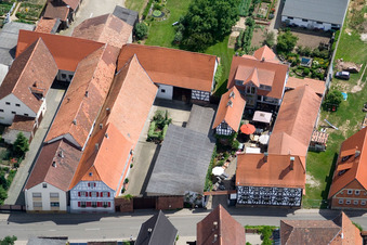 Main street from the north in Winden in the state Rhineland-Palatinate, Germany out of the air