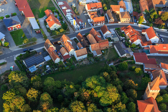 Aerial view of B427 / Saarstraße in Minfeld in the state Rhineland-Palatinate, Germany