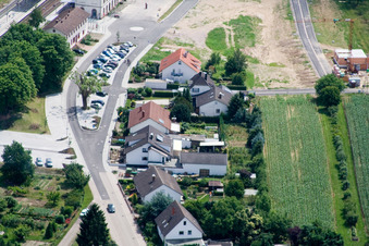 Aerial view of Bahnhofstr in Winden in the state Rhineland-Palatinate, Germany