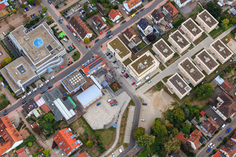 In the city center in Kandel in the state Rhineland-Palatinate, Germany seen from above