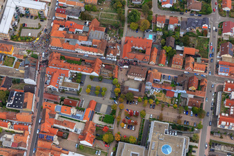 Demo "Women's Alliance Kandel" vs. "AntiFa/We are Kandel/Grandmas against the right in Kandel in the state Rhineland-Palatinate, Germany seen from a drone