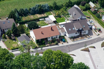 Bird's eye view of Bahnhofstr in Winden in the state Rhineland-Palatinate, Germany