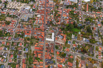 Demo "Women's Alliance Kandel" vs. "AntiFa/We are Kandel/Grandmas against the right in Kandel in the state Rhineland-Palatinate, Germany seen from a drone