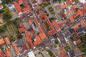 Demo "Women's Alliance Kandel" vs. "AntiFa/We are Kandel/Grandmas against the right in Kandel in the state Rhineland-Palatinate, Germany out of the air