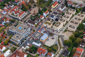 Bird's eye view of In the city center in Kandel in the state Rhineland-Palatinate, Germany