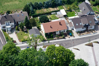 Drone recording of Bahnhofstr in Winden in the state Rhineland-Palatinate, Germany