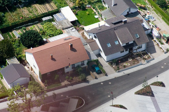 Bahnhofstr in Winden in the state Rhineland-Palatinate, Germany from the drone perspective