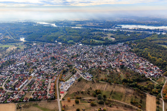 View of the Althrein from the east in the district Plittersdorf in Rastatt in the state Baden-Wuerttemberg, Germany
