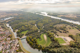 Ferry road to the Rhine in the district Plittersdorf in Rastatt in the state Baden-Wuerttemberg, Germany