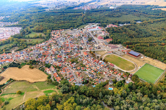 Seltz in the state Bas-Rhin, France seen from above