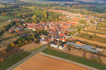Aerial view of Village view from the southwest in Winden in the state Rhineland-Palatinate, Germany