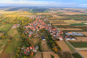 Aerial photograpy of Village overview from the west in Winden in the state Rhineland-Palatinate, Germany