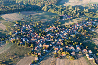 Memmelshoffen in the state Bas-Rhin, France from above