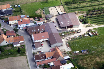 Wiesenstr in the district Mühlhofen in Billigheim-Ingenheim in the state Rhineland-Palatinate, Germany viewn from the air