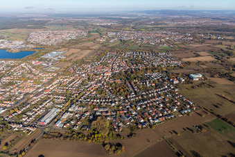 Town View of the streets and houses of the residential areas in Bad Langenbruecken in the state Baden-Wurttemberg, Germany