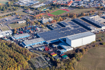 Technical facilities in the industrial area IP Industriepark Oestringen GmbH & Co. KG in Oestringen in the state Baden-Wurttemberg, Germany
