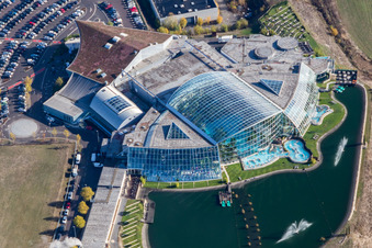 Aerial view of Thermal baths & water world Sinsheim in Sinsheim in the state Baden-Wuerttemberg, Germany