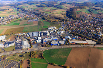 Aerial photograpy of Technology Museum Sinsheim in the district Steinsfurt in Sinsheim in the state Baden-Wuerttemberg, Germany
