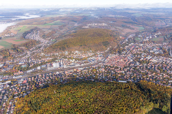 Aerial view of Mosbach in the state Baden-Wuerttemberg, Germany