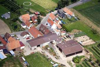 Wiesenstr in the district Mühlhofen in Billigheim-Ingenheim in the state Rhineland-Palatinate, Germany from a drone