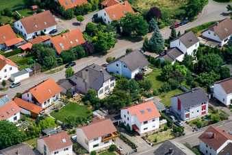 Aerial view of In the Rappengärten in Steinweiler in the state Rhineland-Palatinate, Germany