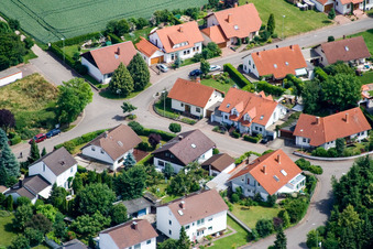 Oblique view of In the Rappengärten in Steinweiler in the state Rhineland-Palatinate, Germany
